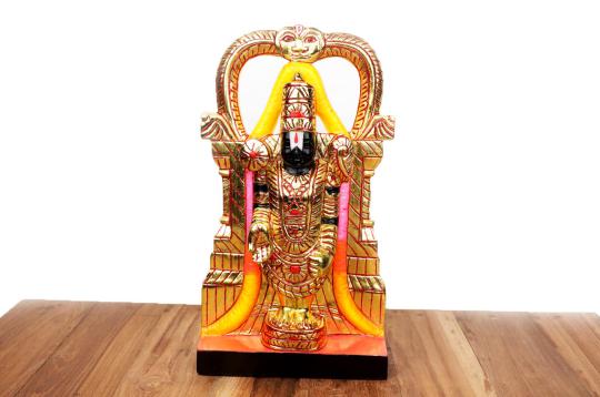 Lord Venkateshwara in white marble idol