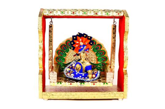 Bal Gopal Idol in Brass on Designer Jhula