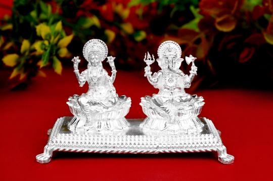 Laxmi Ganesh idol (925 Sterling Silver)