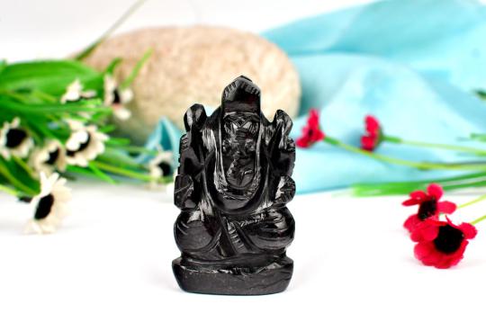 Obsidian Ganesha - 85 gms