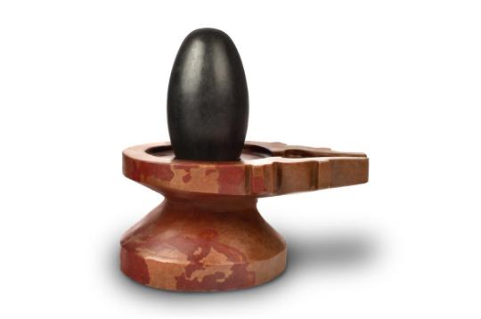 Narmada Lingam with Stone Damru Yoni Base - V