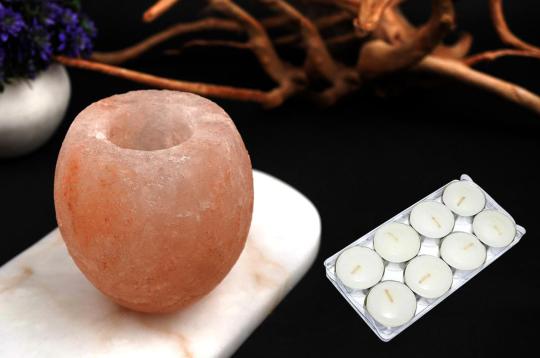 Himalayan Rock Salt Candle Lamp - Round shape