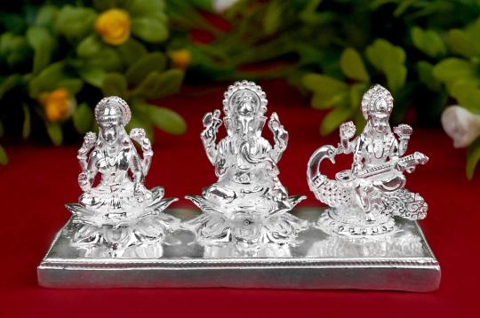 Ganesh Laxmi Saraswati  (925 Sterling Silver)