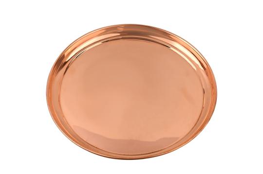 Round Puja Plate in Copper