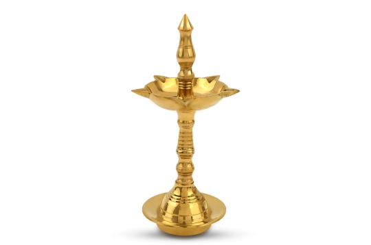 Five wick Samai Lamp in brass
