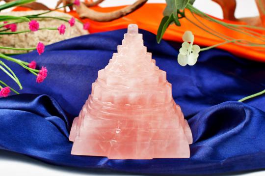 Rose Quartz Shree Yantra - 551 gms