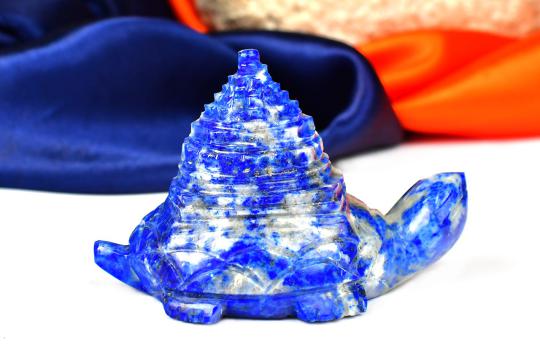 Lapis Lazuli Shree Yantra On Kurma - 189 gms