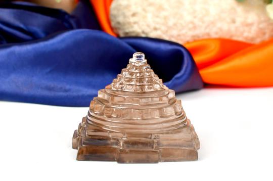Natural Smoky Quartz Shree Yantra - 198 gms
