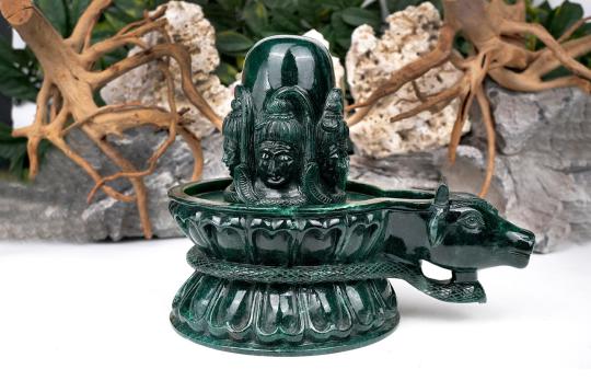 Pashupatinath Shivling in Green Jade - 7.210 Kgs