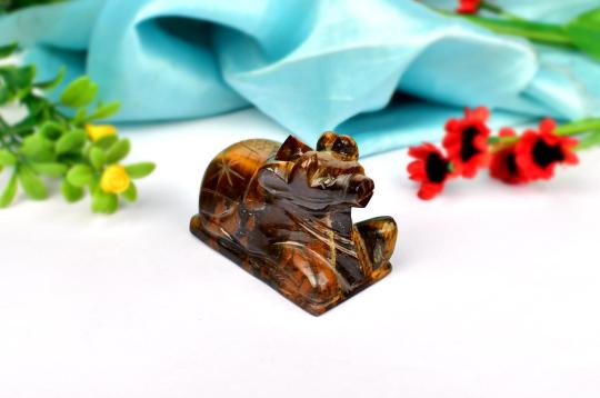 Nandi In Tiger Eye - 151 gms