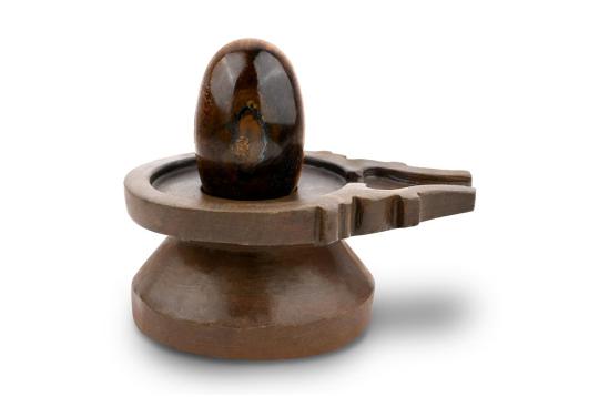 Tiger Eye Lingam with Stone Yoni base