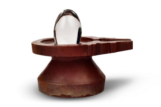 Sphatik Lingam with Stone Yoni base - I