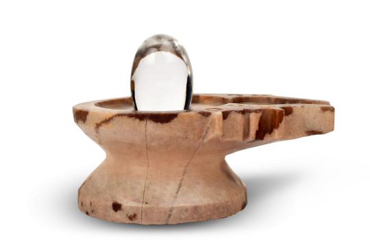 Sphatik Lingam with Stone Yoni base - II