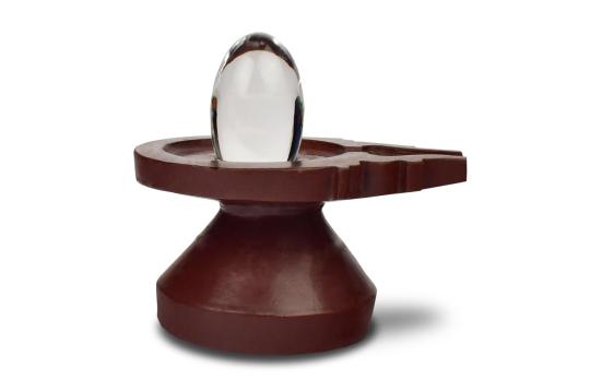 Sphatik Lingam with Stone Yoni base - III