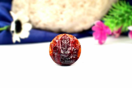 Ganesha in Gomed - 20.50 carats
