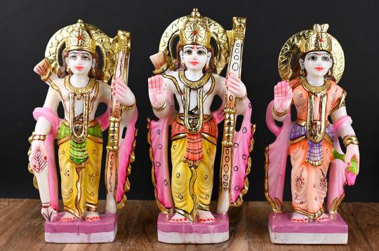 Ram Parivar in white marble idol - II