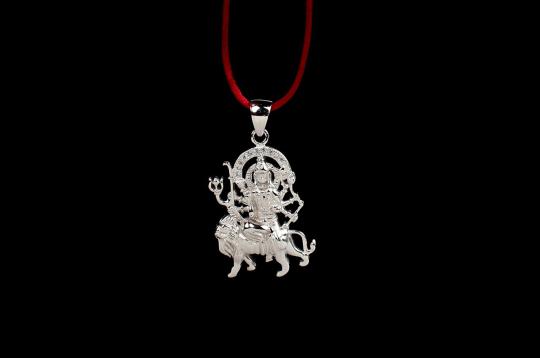 Durga Locket in Pure Silver - III