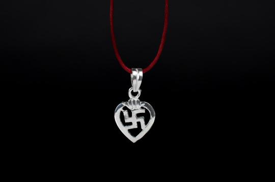Swastik Locket in pure silver - IV