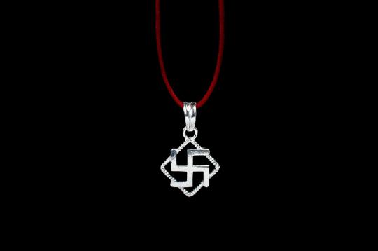 Swastik Locket in pure silver - VII