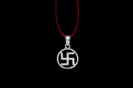 Swastik Locket in pure silver - VIII