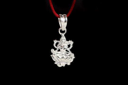 Mahalakshmi Locket in Oxidized Silver - VIII