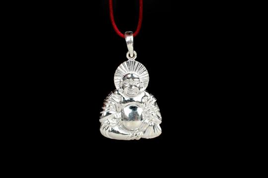 Laughing Buddha Locket in Pure Silver