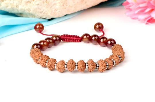 9 mukhi Rudraksha and Gomed bracelet