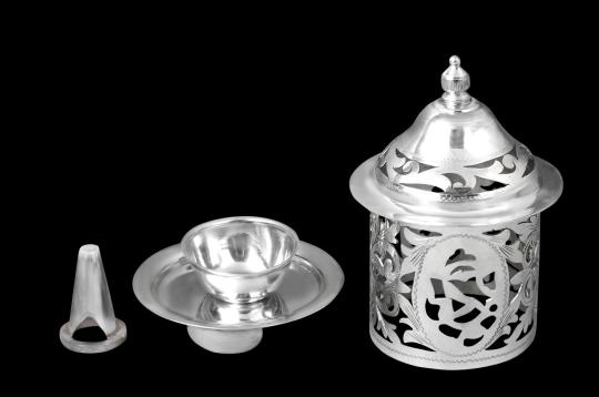 Designer Ganesha Diya in pure silver