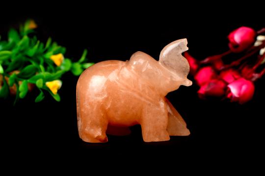 Orange Aventurine Elephant - 103 gms