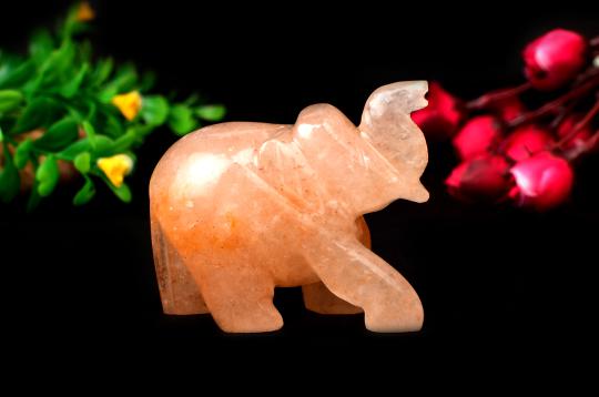 Orange Aventurine Elephant - 122 gms
