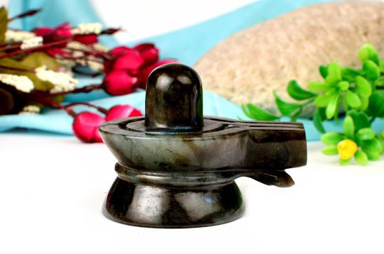 Shivlinga with Snake in Labradorite - 274 gms