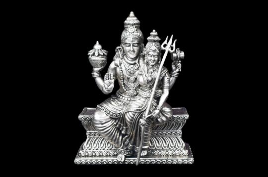 Mahadev Parvati Idol (925 Sterling Silver)