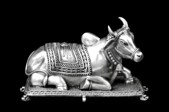 Nandi in Pure Silver - V