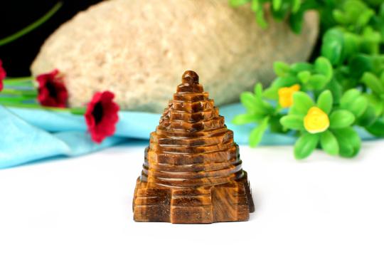 Shree Yantra in Tiger Eye Stone - 74 gms - III