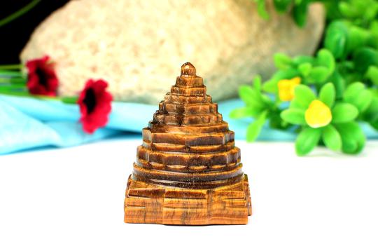 Shree Yantra in Tiger Eye Stone - 72 gms - I