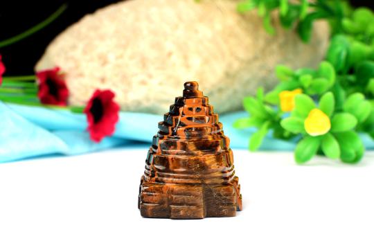 Shree Yantra in Tiger Eye Stone - 49 gms