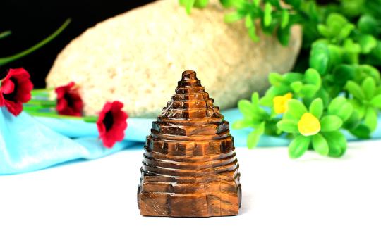 Shree Yantra in Tiger Eye Stone - 92 gms