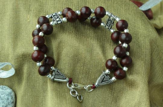 Red Sandalwood Bracelet - Double turn - I