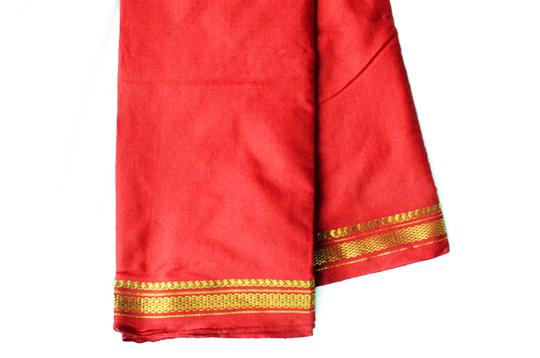 Puja Dhoti with Shawl - Red
