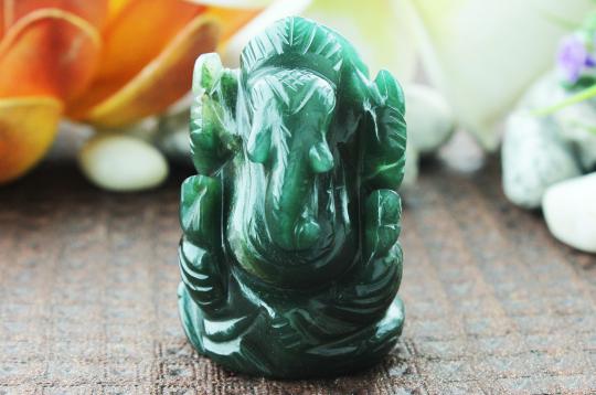 Ganesha Columbian Green Jade - 71 gms