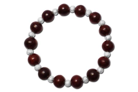 Red Sandalwood Round Bracelet - Design II