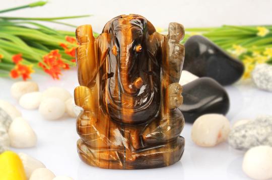 Tiger Eye Ganesha - 141 gms