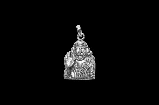 Saibaba Locket - in Pure Silver - Design IV