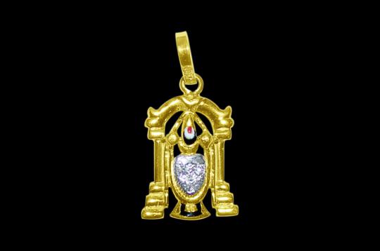 Tirupati Balaji Locket in Pure Gold - Design III