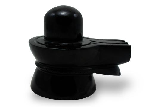Shivlinga in Black Jade with Snake - 532 gms
