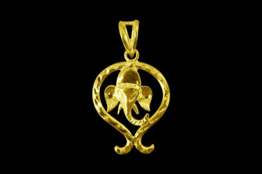 Ganesh Locket - in Pure Gold - Design II