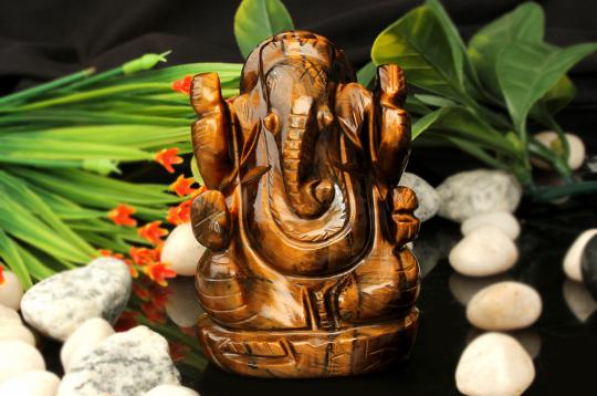 Tiger Eye Ganesha - 196 gms