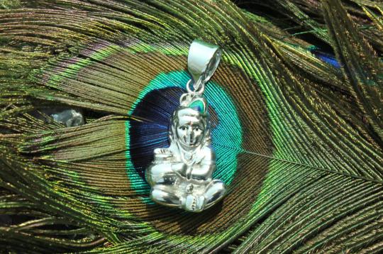 Krishna Locket in Pure Silver - Design I