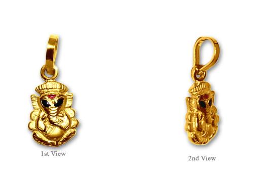 Ganesh Locket - in Pure Gold - Design III