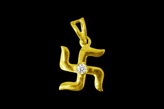 Swastik Locket - in Pure Gold